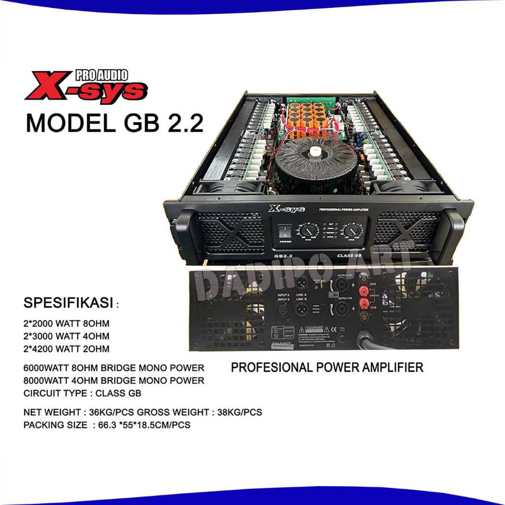 X-sys Power Amplifier GB 2.2 Class GB Profesional Power Amplifier