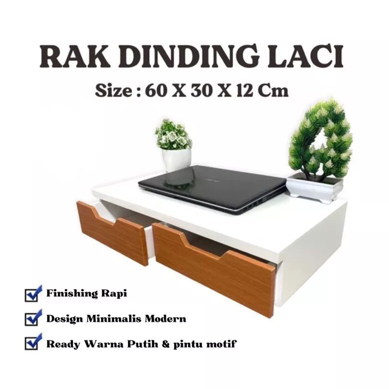 Meja dinding laci komputer minimalis