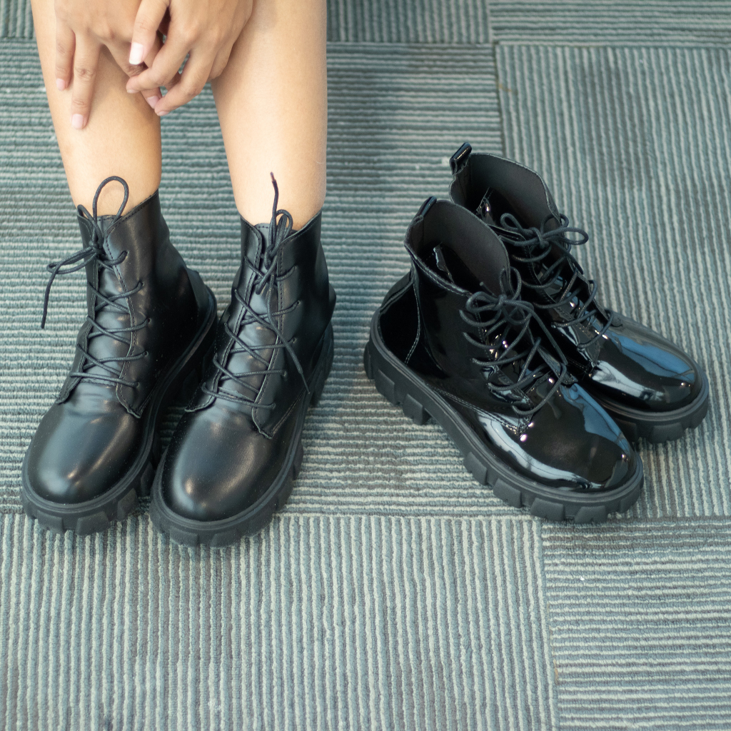 Promo Vjg - Rose Sepatu Boots Hitam Wanita Korean Style / Sepatu Boots Heels Wanita Mq07