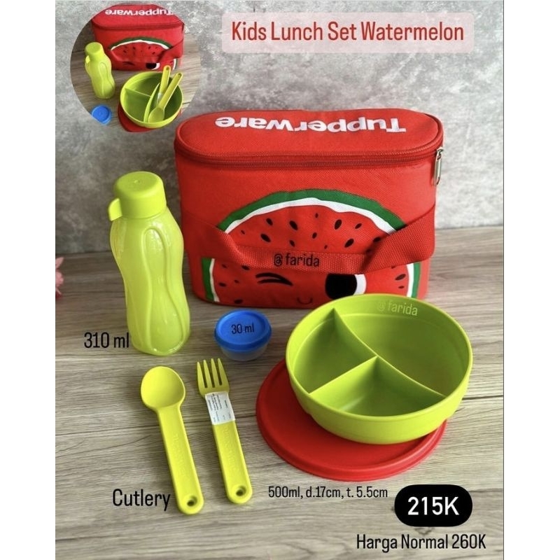 Tupperware Watermelon Lunch Box Set ( Tempat bekal / wadah bekal / paket makan lengkap )