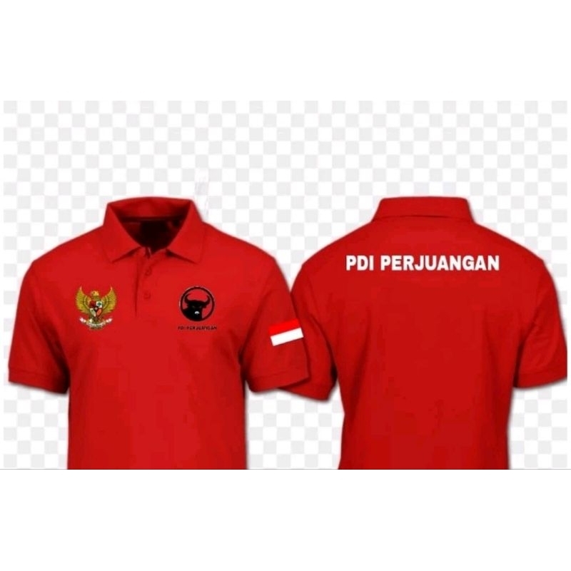 KAOS POLO TSHIRT BAJU POLO PARTAI PDI FULL SABLON GARUDA