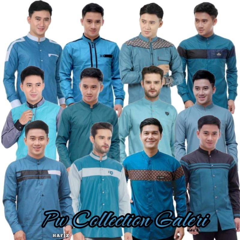 BAJU MUSLIM PRIA TOSCA Baju Koko Lengan Panjang Kombinasi Terbaru Gus Azmi Hadroh Azzahir Koko Hilwa