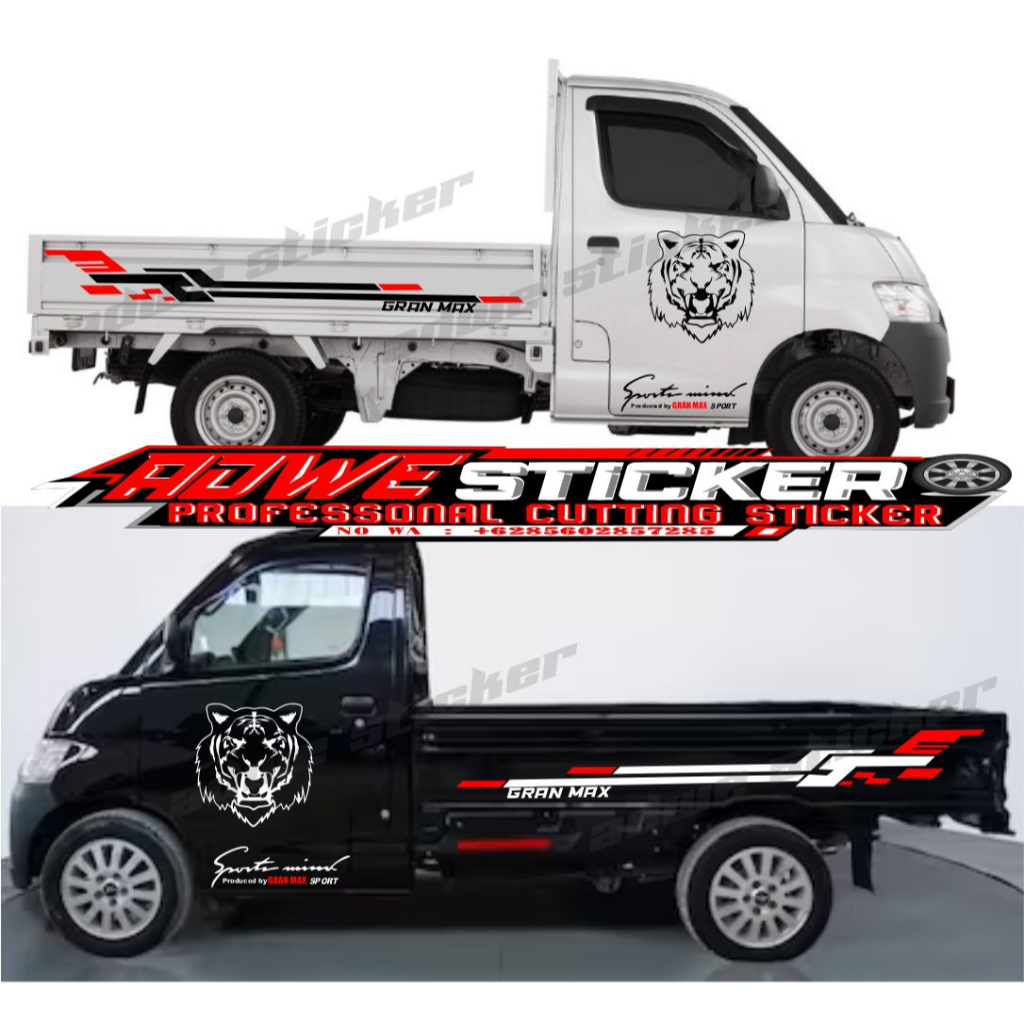 STIKER CUTTING MOBIL PICK UP GRANMAX BISA CUSTOM NAMA