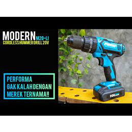 MESIN BOR CAS BATERAI MODERN M20Li IMPACT DRILL 20VOLT bor kayu bor besi bor tembok