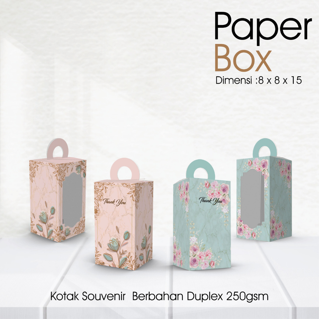 

Paperbox Souvenir Gelas Uk. 8 x 8 x 15 Cetak Full Colour Bahan Duplex 250 gsm