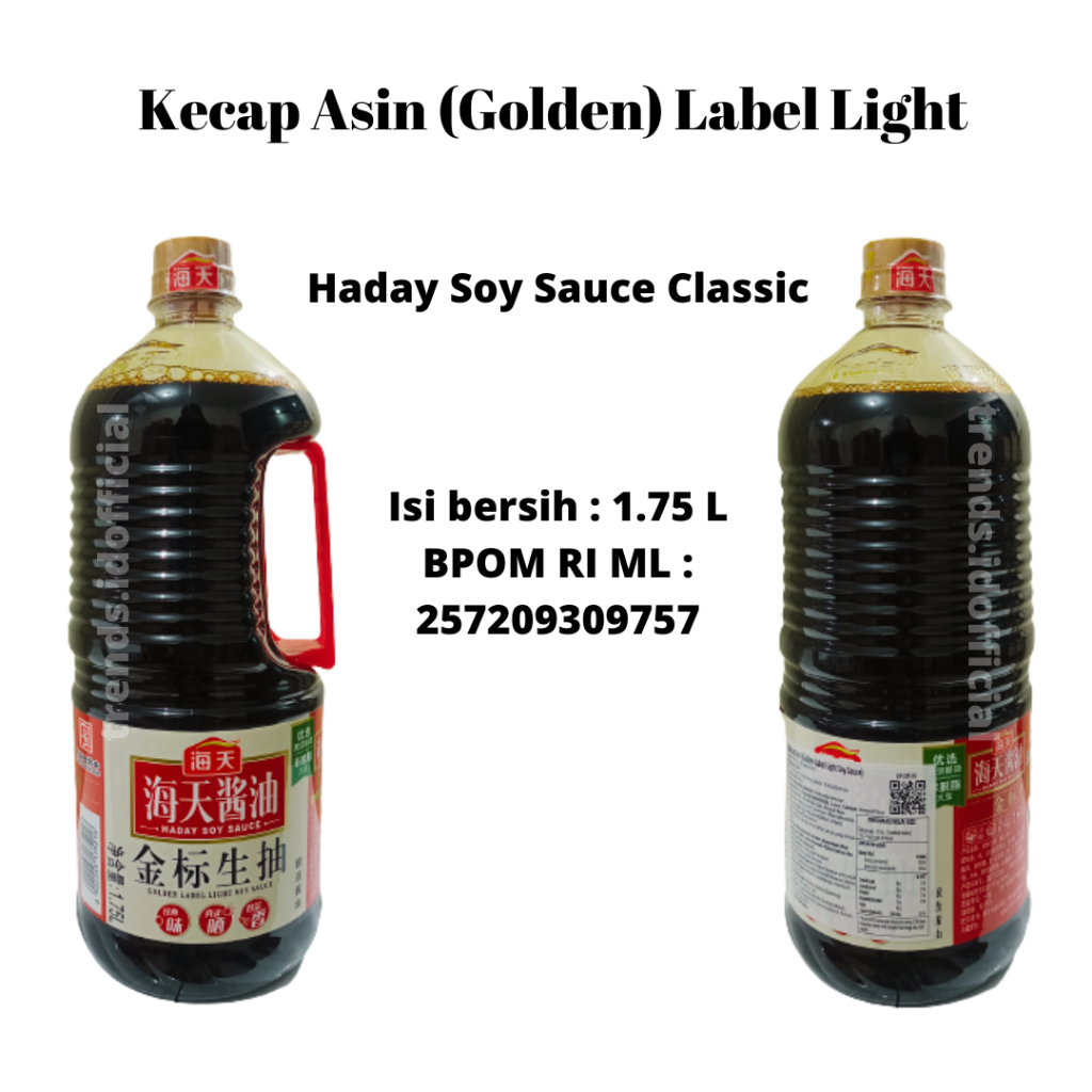

[BPOM] Haday Golden Label Light Soy Sauce Classic 1.75 L