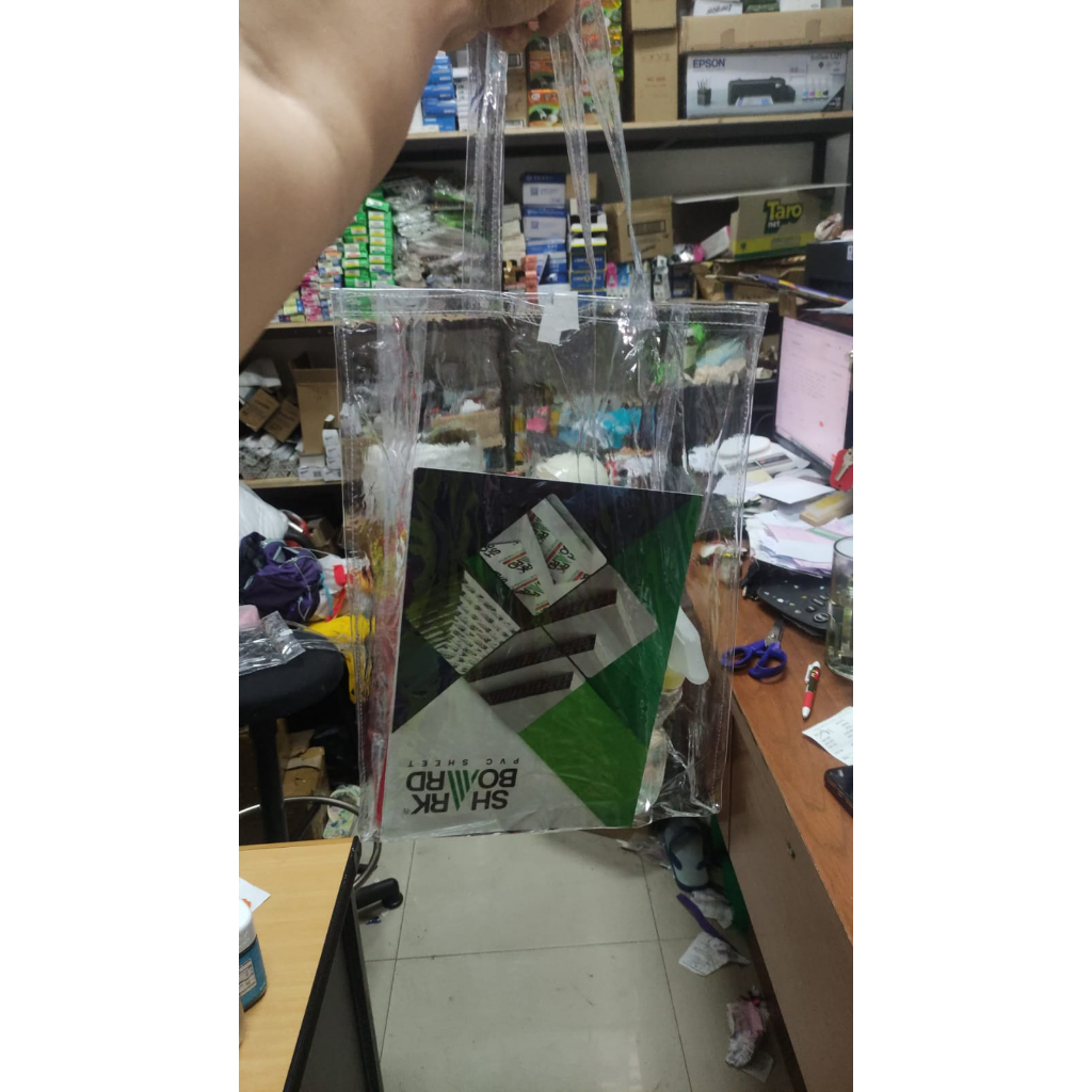 

shopping bag mika 02 ukuran 30 x 40 x 15 cm satuan benang transparan