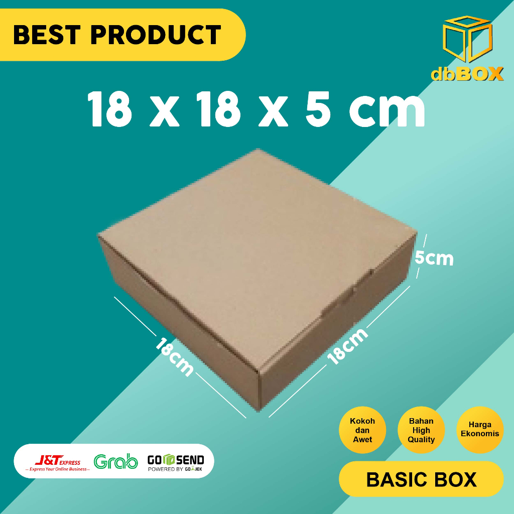 

(10pcs) Kardus Uk. 18x18x5 cm....Die Cut kotak Kue, snack -aksesoris-dll model box pizza