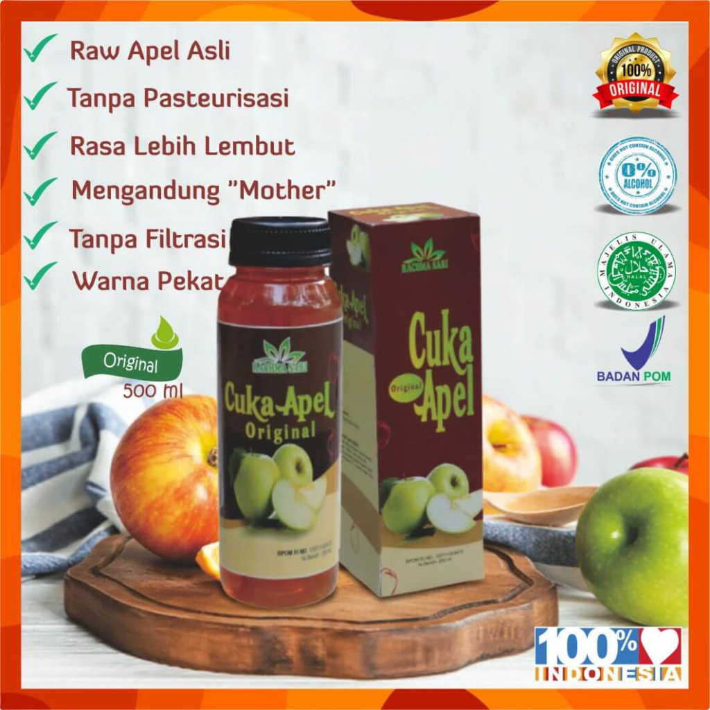 

Sari Cuka Apel Original Murni 500ml Asli Rachma Sari Minuman Kesehatan Herbal Organic Apple Cider Vinegar With Mother