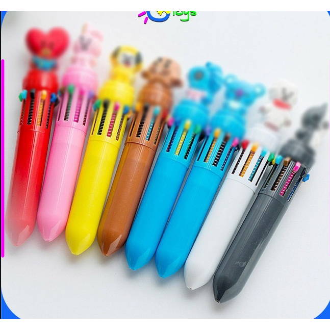 

PENA BANGTAN BOYS Pulpen Kartun 10 Warna Pen Warna Warni Bolpoin Karakter Lucu