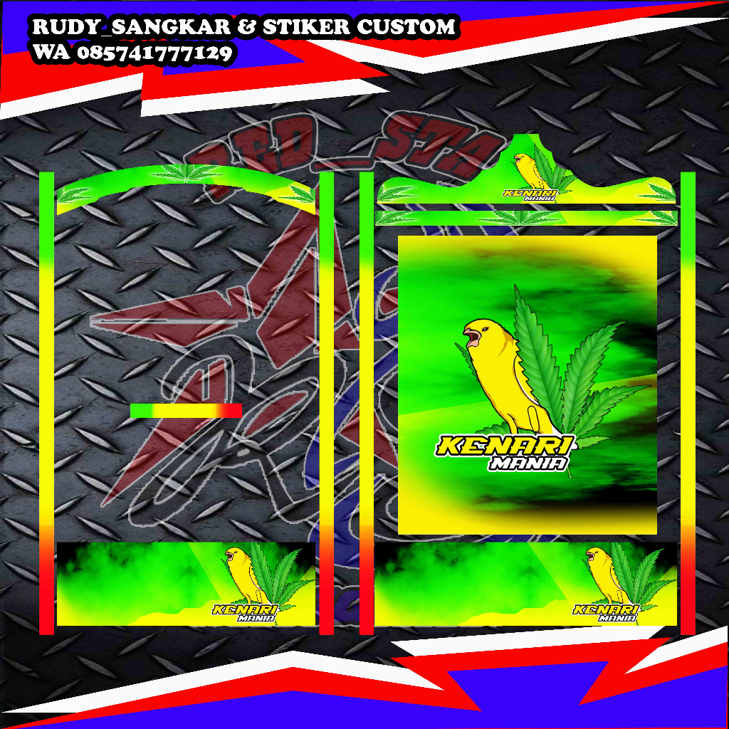 decal sangkar kenari mania Stiker decal sangkar kotak motif kenari mania setiker decal stiker dekal 