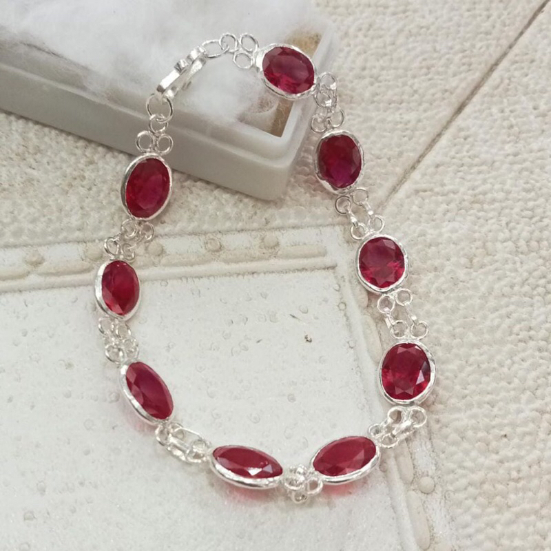 gelang batu ring perak