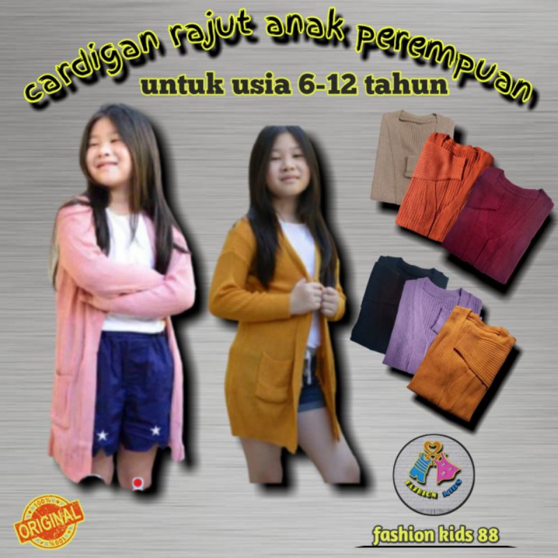 BELLE CARDIGAN ANAK PEREMPUAN USIA 6-12 TAHUN