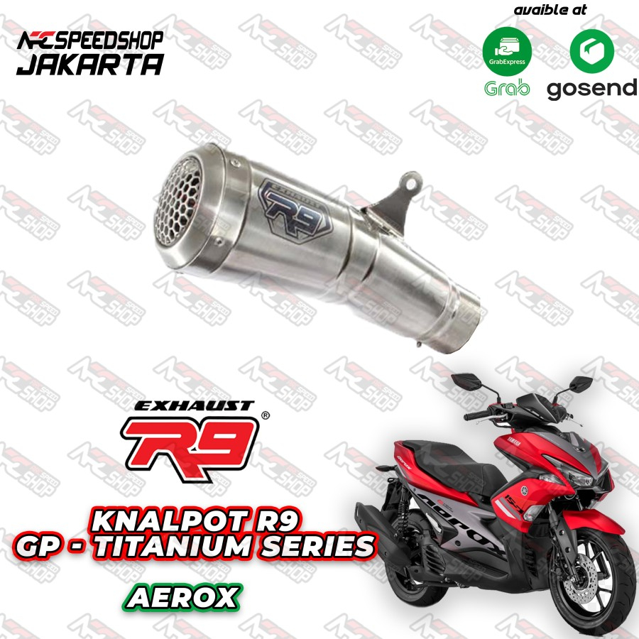 Knalpot R9 GP Series Aerox 155 Titanium Fullsystem