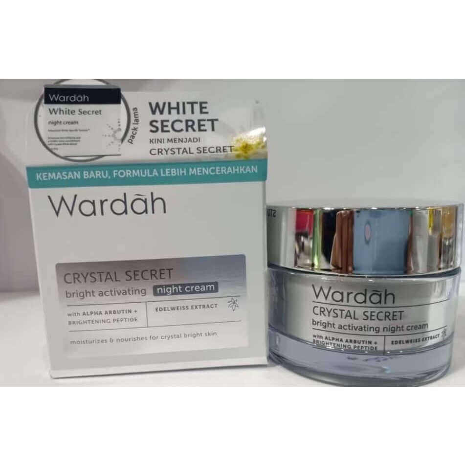 Wardah white secret night cream ( cream malam besar)30gr
