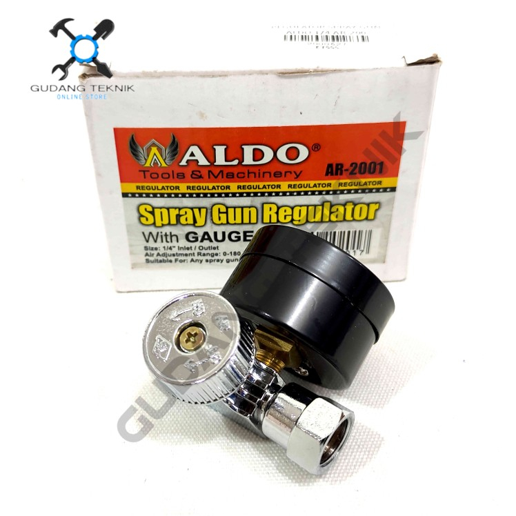 (AR2001 ALDO) Regulator Spray Gun 1/4&quot; AR2001 ALDO / Alat Pengatur Atur Tekanan Angin Spray Gun Cat 1/4 Inch AR 2001 ALDO