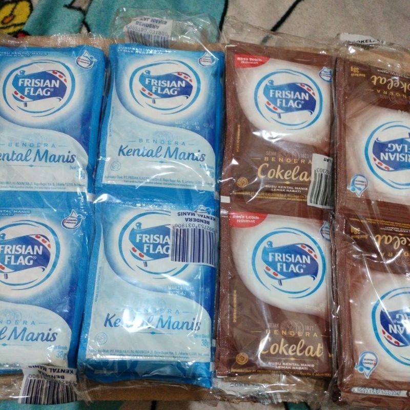 

Susu cokelat kental manis Frisian Flag 38g.1renteng ( 6 sachet)
