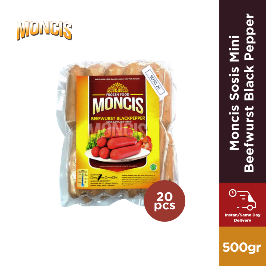 

Moncis Sosis Sapi Mini Beefwurst Black Pepper Isi 20