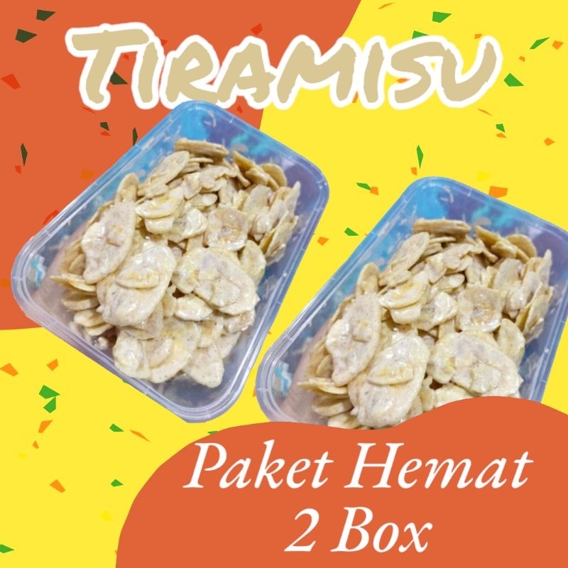 

Keripik Pisang Tiramisu Lumer Paket Hemat 2 Box 500g | Mas Gusti Food Snacks