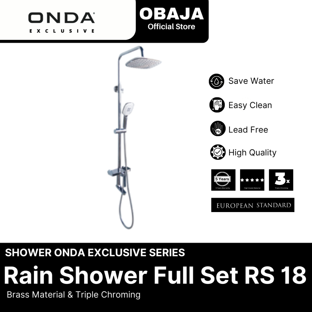 Onda Exclusive Rain Shower Full Set RS 18 Onda Exclusive/Satu Set Mixed Rain Shower