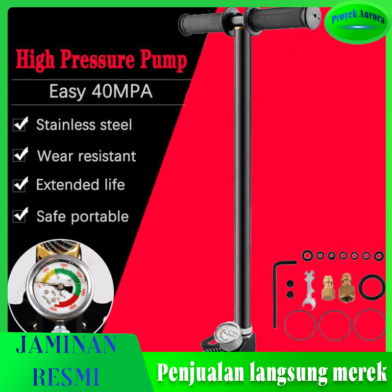[Flash Sale]High Pressure 6000psi Tungsten Steel 3 Stage Hand Pump for PCP Air Kit Boat Tire Ball ai