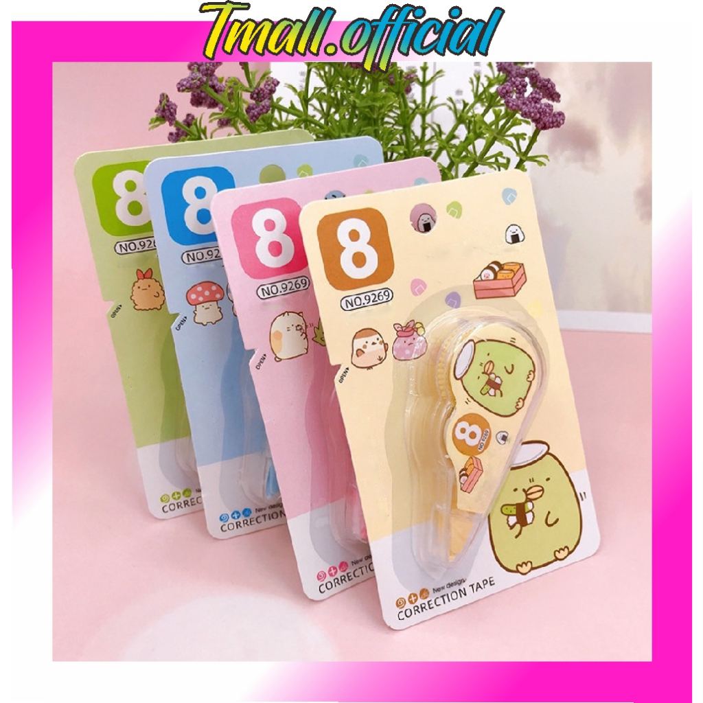 

❄ TMALL ❄ Correction Tape Students Stationary School Supplies 8M Multiple Color Tipe-x Karakter Lucu Penghapus PenaTip-ex Kertas Mini S087