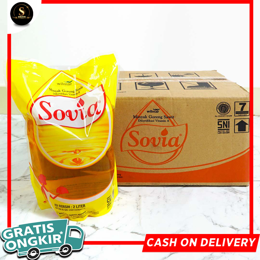 Minyak Goreng Sovia Pouch 2 Liter PROMO Minyak Goreng Kelapa Sawit Gurih Sovia 2l Ecer Grosir 1 Dus 