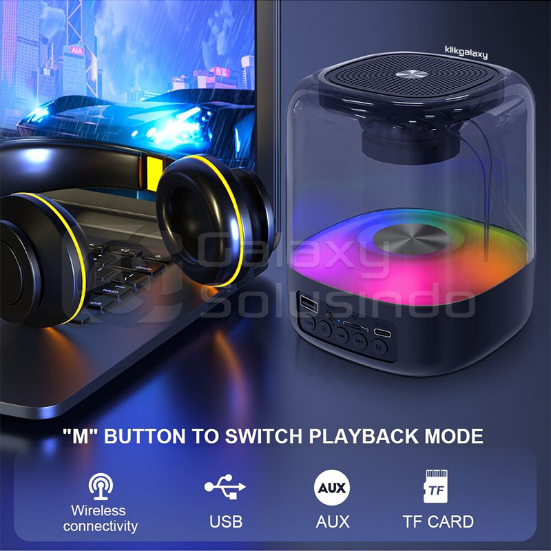 E-3061 Transparan RGB LED Lamp Bluetooth Speaker