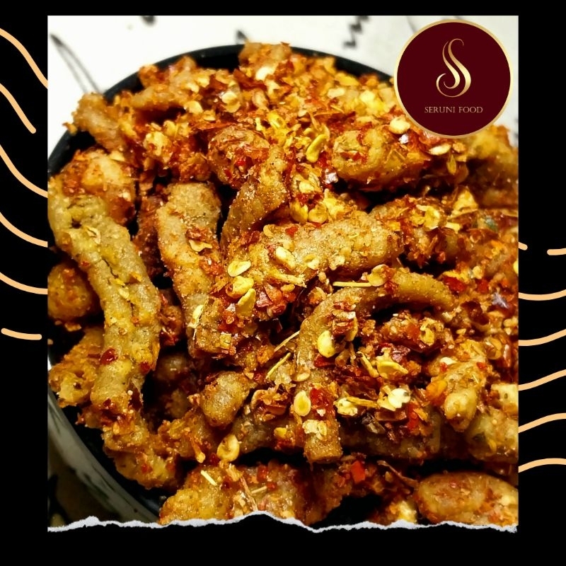 

[SERUNI FOOD] Usus crispy pedas daun jeruk 1kg | usus ayam crispy pedas daun jeruk 1kg
