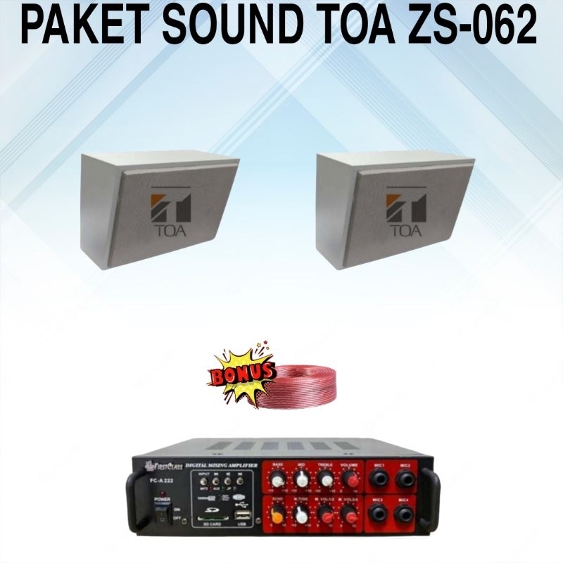 paket sound system indoor dan outdoor 2 speaker box toa sound komplit toa paket sound amplifier blue