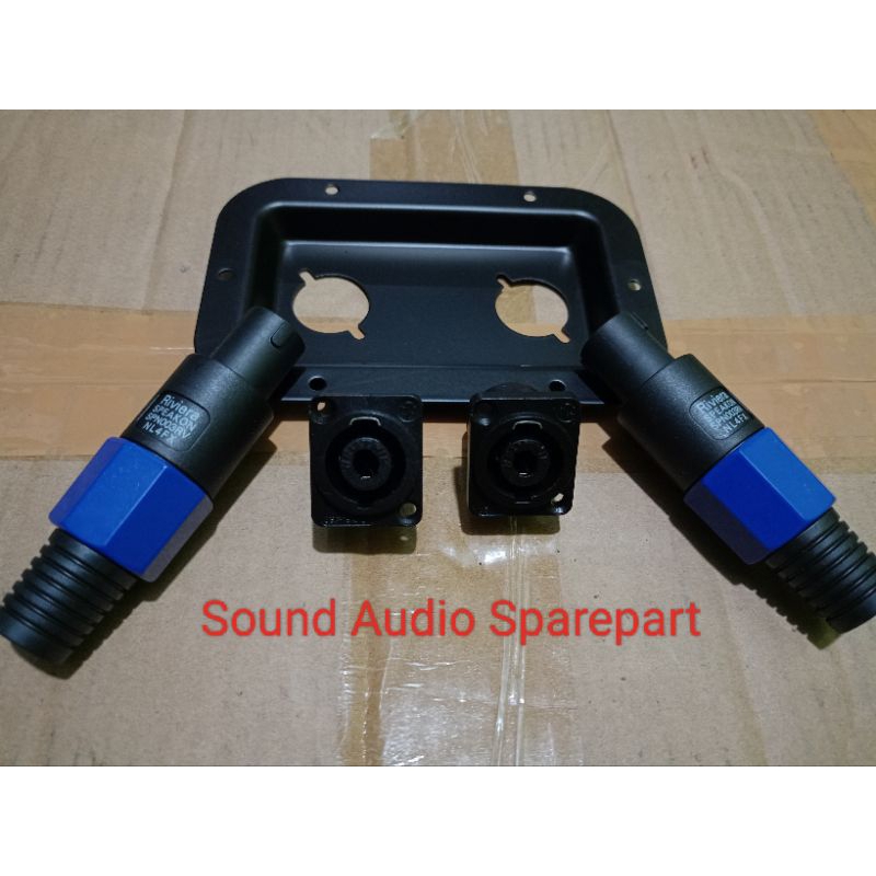 Satu set Plat spicon besi + Jack + soket.. Plat spikon komplit ( BIRU )