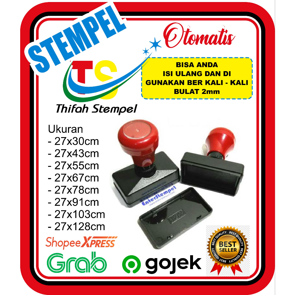 

Stempel (27) otomatis tidak perlu diisi tinta lagi desain castem