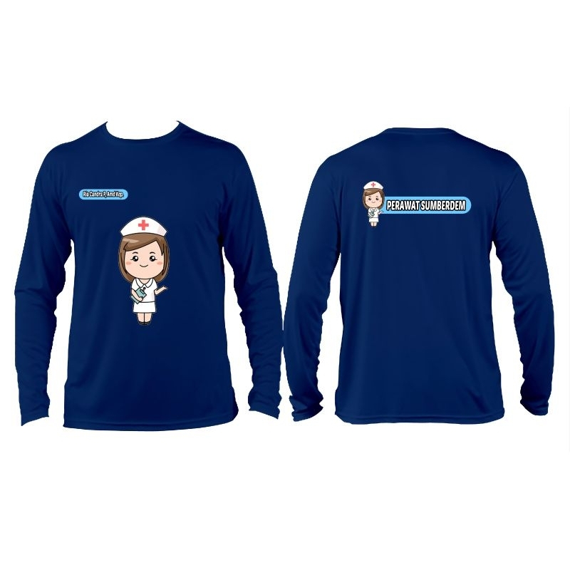 Kaos Souvenir Bidan/Perawat Custom Logo Gambar Depan Belakang