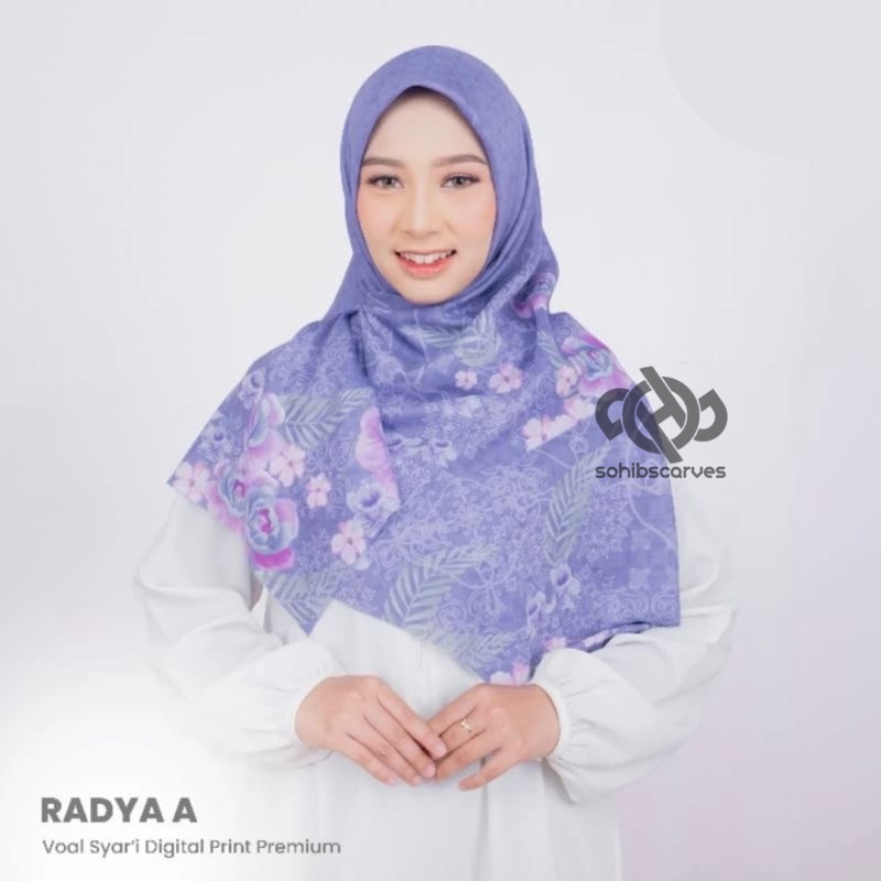 RADYA SERIES - Hijab segiempat Syari Voal motif Premium By Sohib Scarves