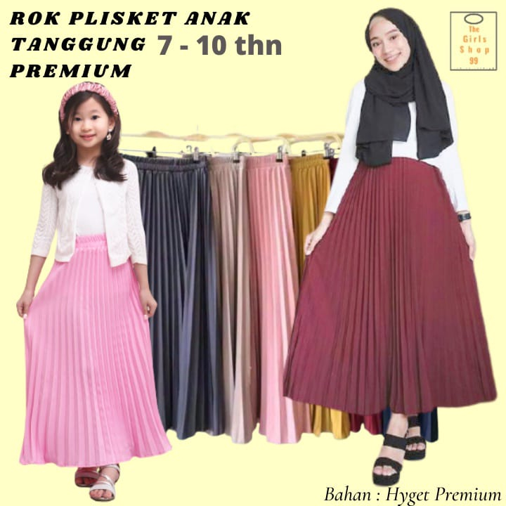 Rok Anak Plisket Size Tanggung 8 - 16 th  bisa COD