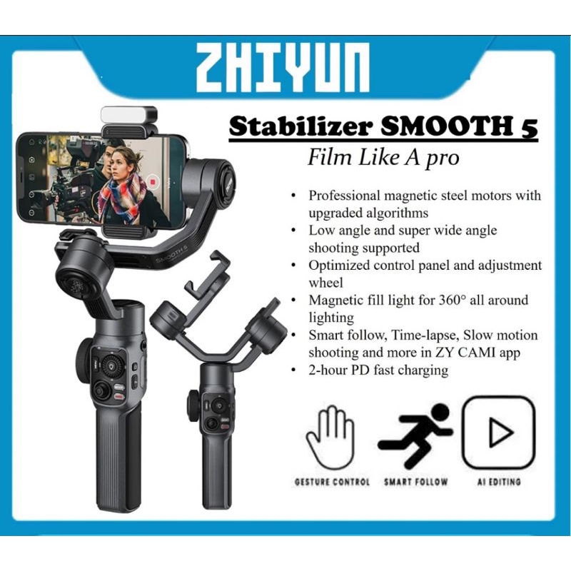 Zhiyun Smooth 5 Garansi Resmi / Gimbal Zhiyun Smooth 5