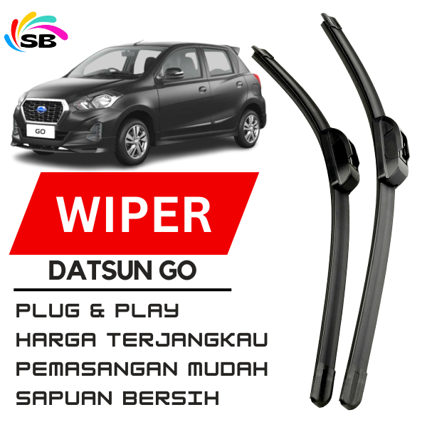 WIPER DATSUN GO WIPER FRAMELESS DATSUN GO DEPAN 1 SET KANAN KIRI