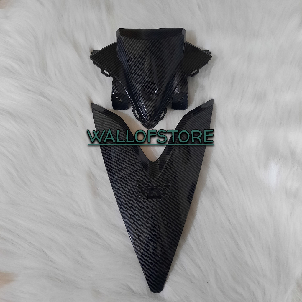 Cover Front Dasi Depan Atas-Bawah Aerox 155 Old Carbon