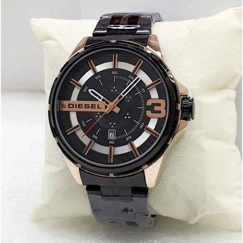 Jam Tangan Pria Analog DIESEL Tali Rantai Tanggal aktif