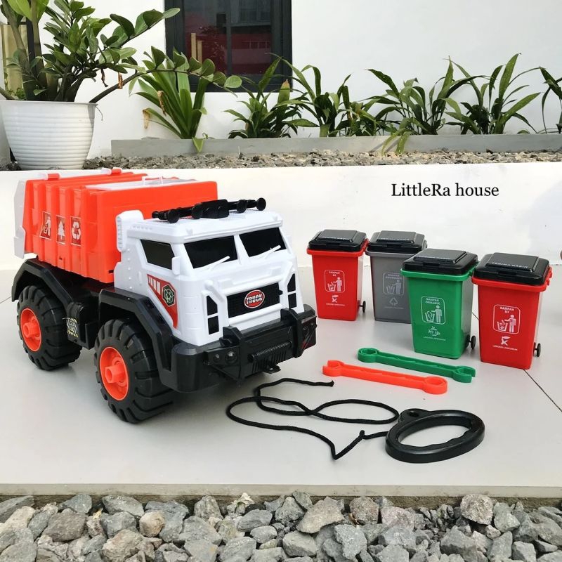 MAINAN TRUK COMPACTOR BESAR+TEMPAT SAMPAH JUMBO BOGKAR PASANG AK74