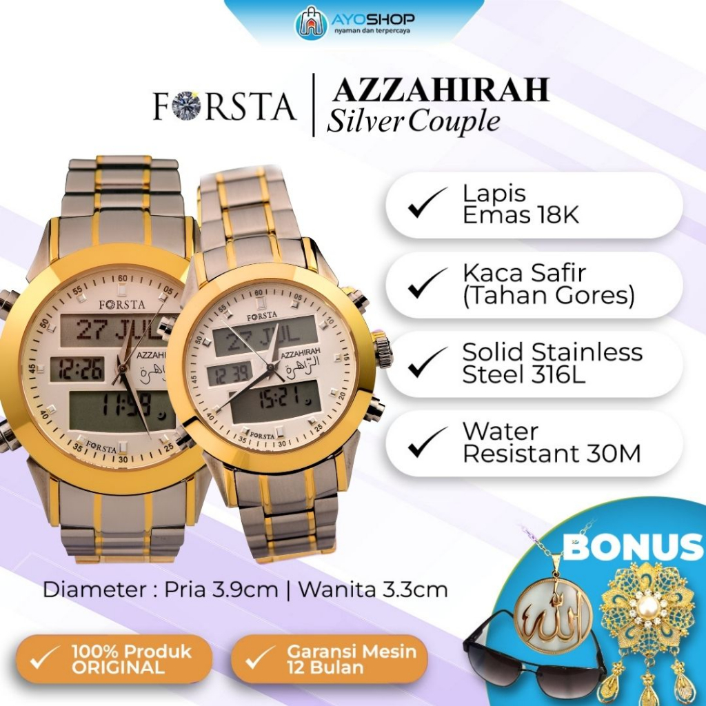 Jam Tangan Forsta Azzahirah Silver Couple