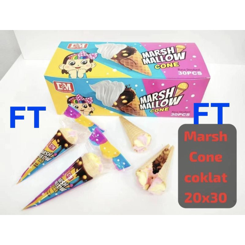 

Marsmalow cone coklat 30 pcs