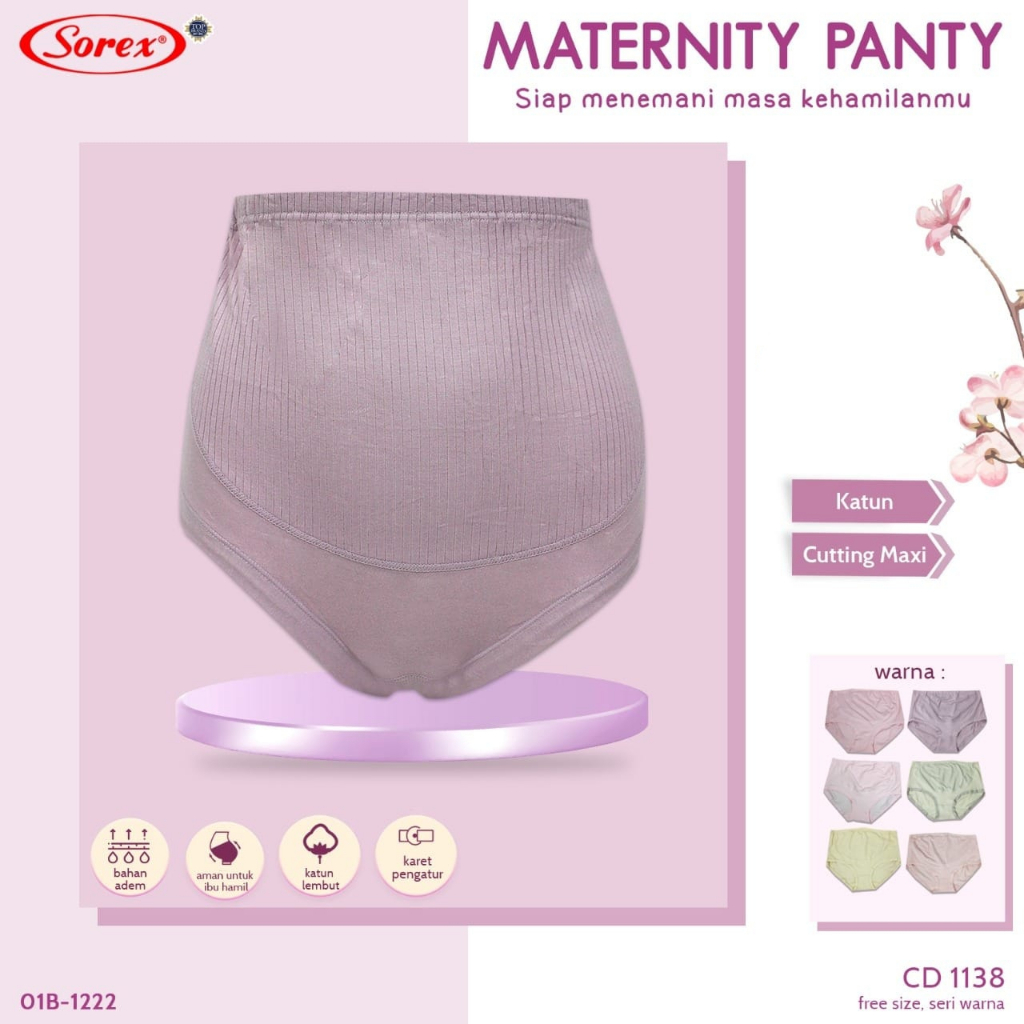 Celana Dalam Hamil Sorex Seperut Katun Motif Polos CD Bumil Jumbo Maternity CD Ibu Hamil Penutup Per