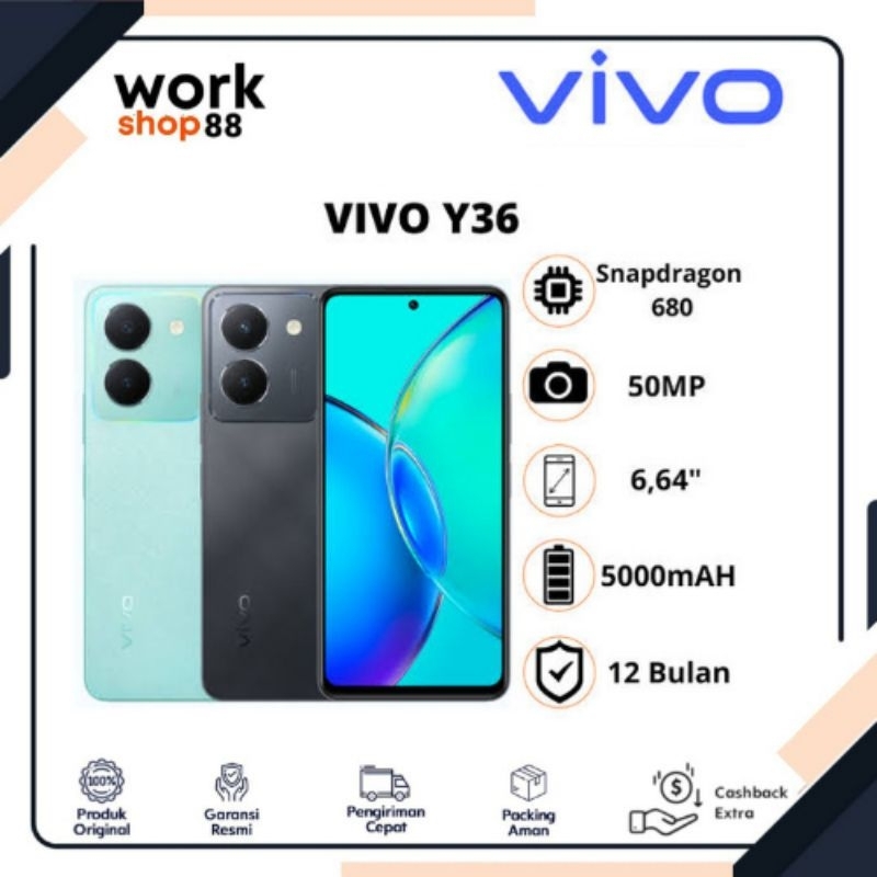 Produk Terbaru HP Vivo Y36 8/256GB Original dan Bergaransi