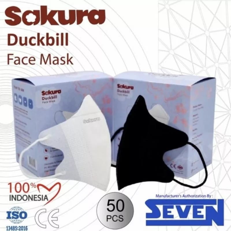 Masker Duckbill 3ply Sakura isi 50pcs Kemenkes