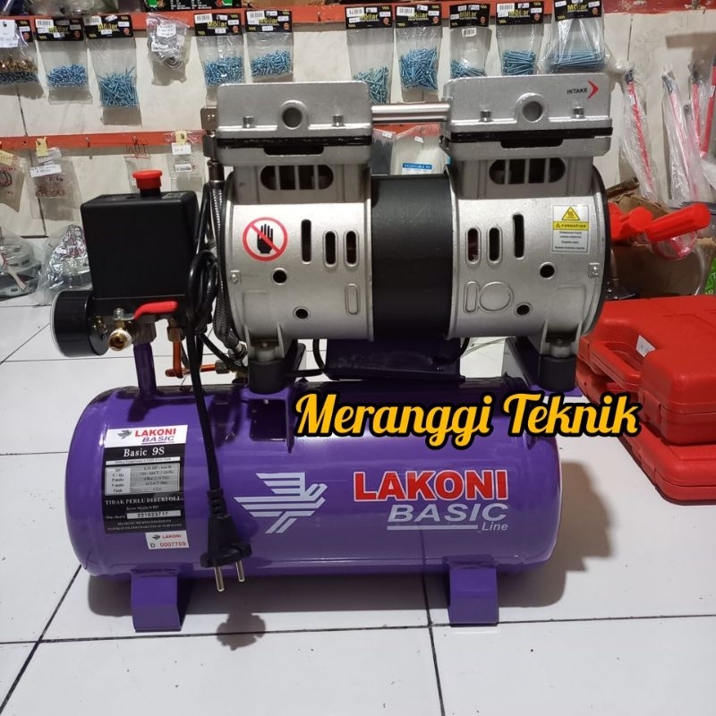 id4021 Mesin kompresor oilles silent Lakoni basic 9S 550 watt 3/4 hp 8 liter
