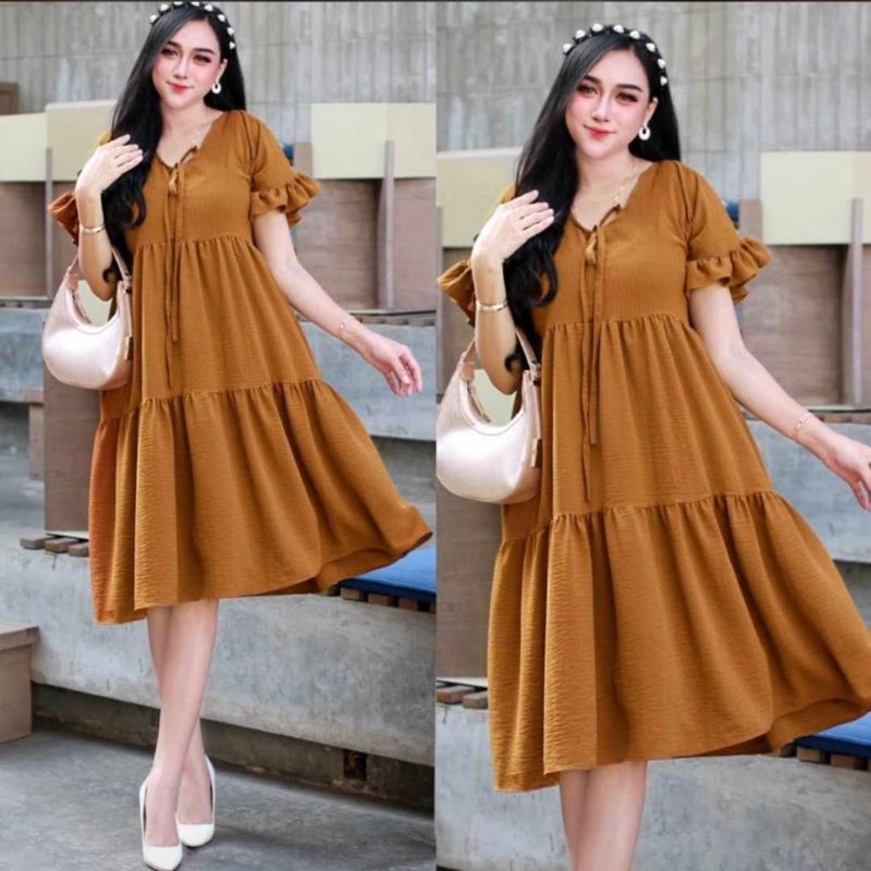 DIANDRA CRINKLE DRESS POLOS/DRESS JUMBO/DRESS VIRAL/DASTER CRINKLE