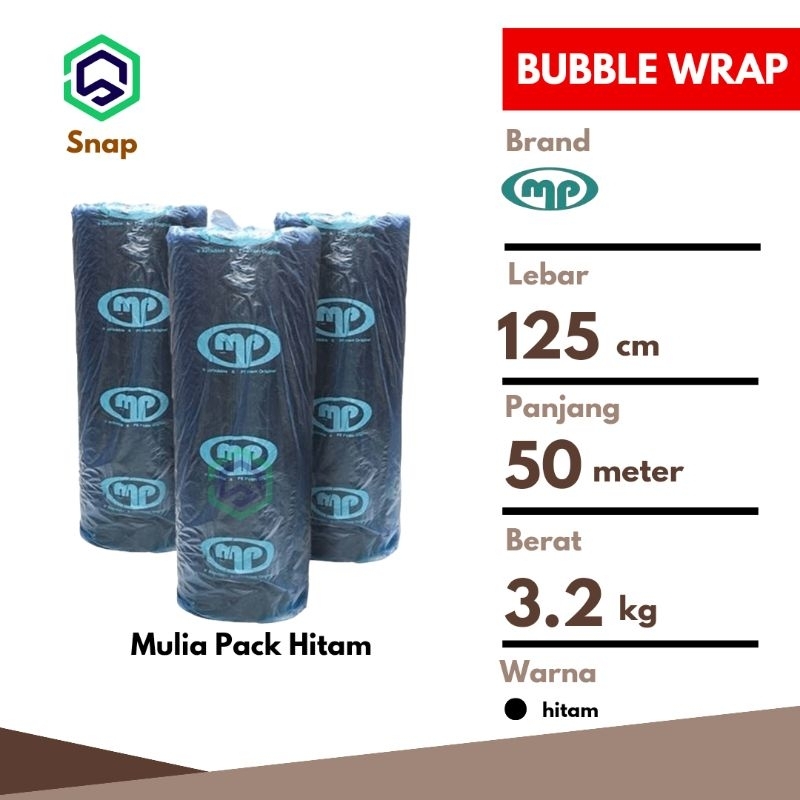 

Bubble Wrap Bening Hitam 125 cm x 50 m Tebal Premium MP