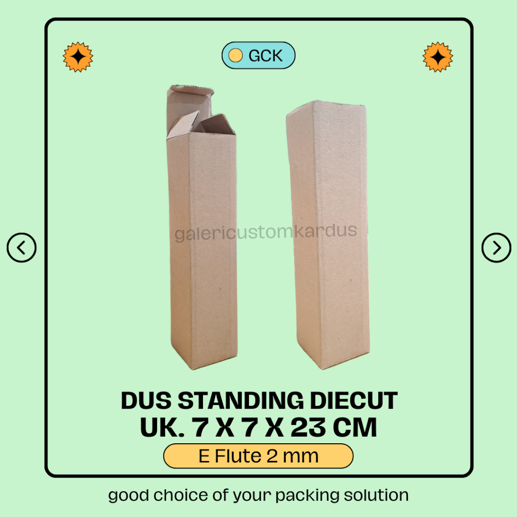 

(min. order 10) Box Standing Kardus Packing Dus botol 7x7x23 Diecut