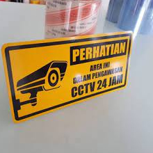 

RAMBU PLANG DIAWASI KAMERA CCTV 30CM X 10CM AKRILIK